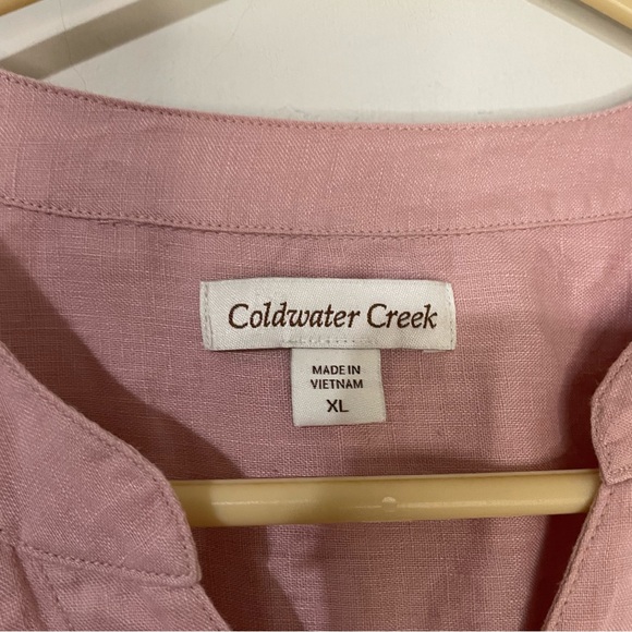Coldwater Creek Pink 100% Linen Pintuck Top Tunic Shirt  XL - Picture 6 of 6